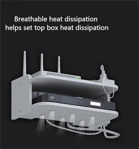 Floating Shelf For Tv Components Wall Hanging Rack Router Game Consoles Home Wifi Wall-Mounted Cabinet Media Console Set-Top Telephone Remote White Floating Shelf Control Games 2 Tiers Mini Shelf #TOP3