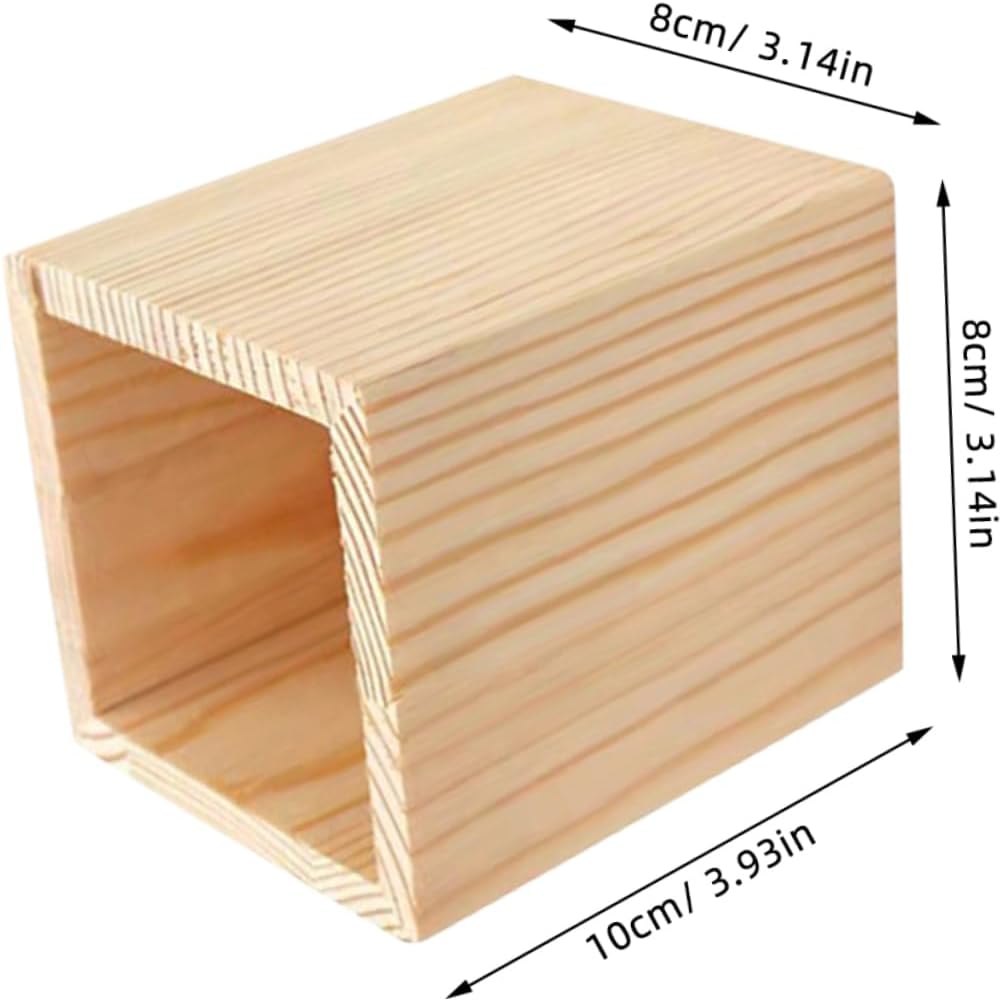 Wooden Pen Holder Square Pencil Cup Desk Organizer 3.12X3.12X3.9In Unique Geometric Design for Office Home School Workspace Storage