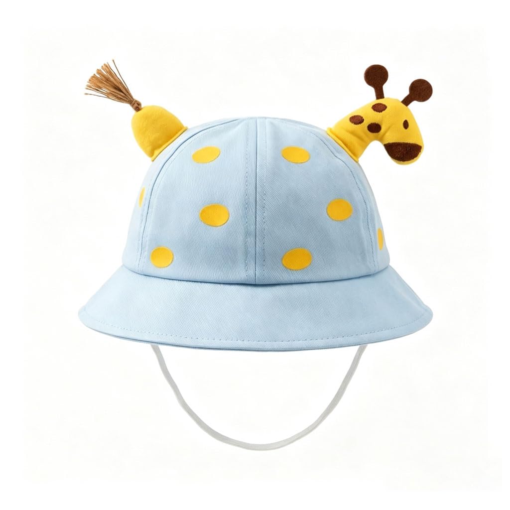 zibuyu Toddler Sun Hat Boys Girls Cartoon Baby Sun Cap Bucket Hat for Baby 6-24 Month 3D Cartoon Giraffe Charm Travel Sun Hat Breathable Cotton Sun Cap Hat-picture-41