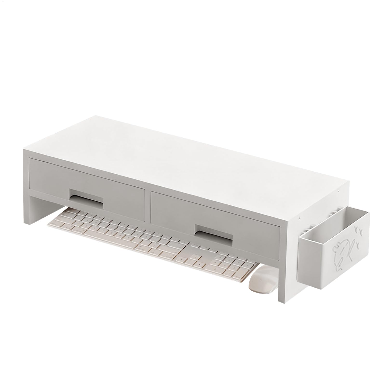 Supporto Alzamonitor Per Computer Organizzatore Con Doppio Cassetto | Alzatore Monitor Per Scrivania Computer Per La Casa L'Ufficio Lo Studio La Camera Da La Stanza La Scrivania Gli E L'Interno