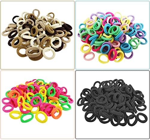400Pcs Baby Toddler Hair Ties, Hair Ties For Girls Cute Colorful Elastic Hair Rubber Bands Hair Accessories Ponytail Holders for Kids Toddlers Girls