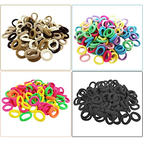 400Pcs Baby Toddler Hair Ties, Hair Ties For Girls Cute Colorful Elastic Hair Rubber Bands Hair Accessories Ponytail Holders For Kids Toddlers Girls #TOP1