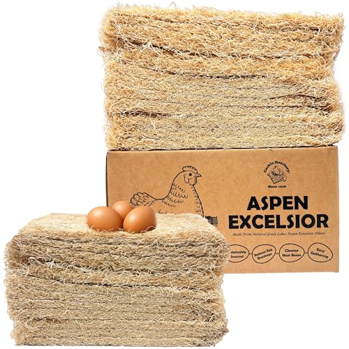 Laying Hen Nest Box Pads Made in USA from Sustainable Aspen Exceslior - 13x13 Nesting Box Liners (12 Pack)