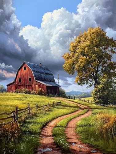 DIY Vintage Barn Farm House 11CT Pre-Printed Cross Stitch Kit for Adults & Beginners, Easy Needlepoint Pattern for DIY Home Décor & Crafts 695 image 4