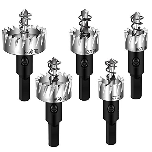 Toodro Woodworking Countersink Drill Bit Set, 7PCS Woodworking Chamfer Three-Pointed High-Speed Steel Drill with an L-Shape Wrench for wood.(3-10mm)