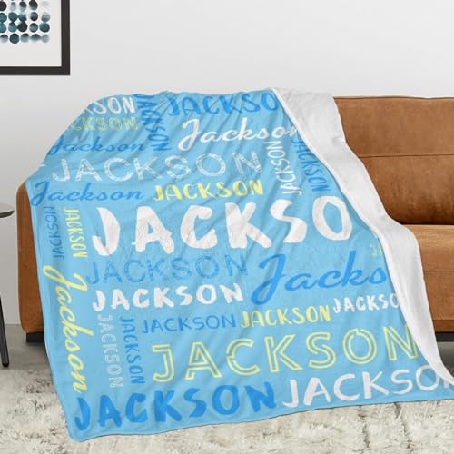 Personalized Name Blanket Customized Baby Blankets for Girls Boys Adults Monogrammed Blankets and Throws Christmas Birthday Mothers Fathers Valentines Day Gift