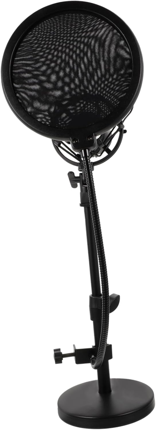 BESTonZON 1set Adjustable Desktop Microphone Stand and Filter for Podcasting and Live Streaming