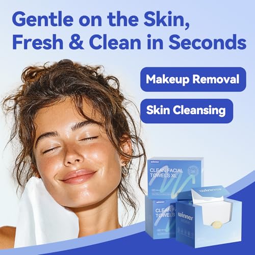 Winner Face Towels, 100% USDA Biobased Facial Towelettes XL, Disposable Face Towel for Sensitive Skin, Ultra Soft Makeup Remover Dry Wipes, Odor-Free, 55 Count, 1 Pack - Thumbnail 4