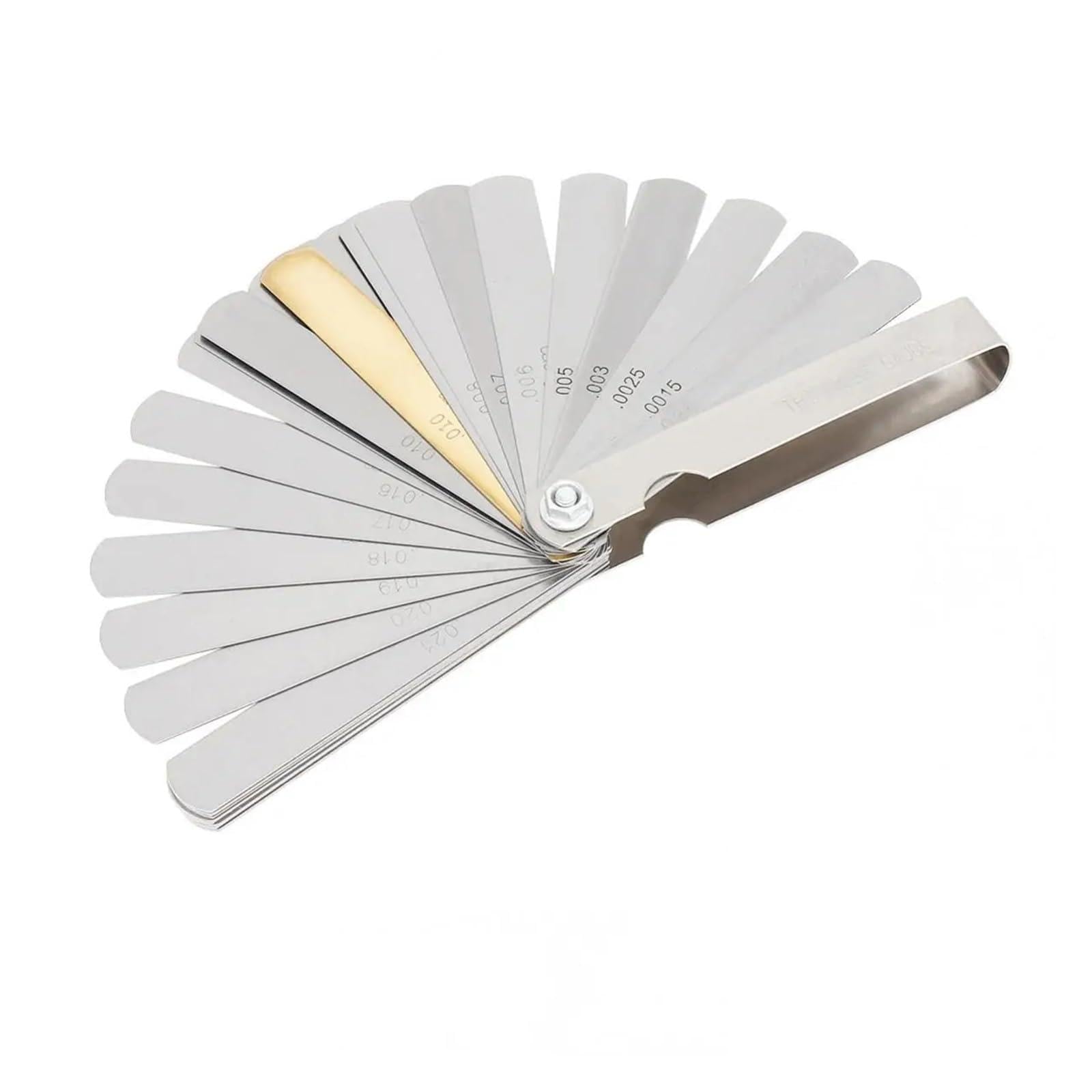 Feeler Gauges, 100A16 0.05-1mm Thickness Curved Stainless Steel Metric Filler Feeler Gauge with 16pcs Blades for Woodworking Measurement(32 Blades)
