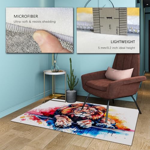 Tapis de chambre de garçons lion graffiti pour un espace moderne - 6