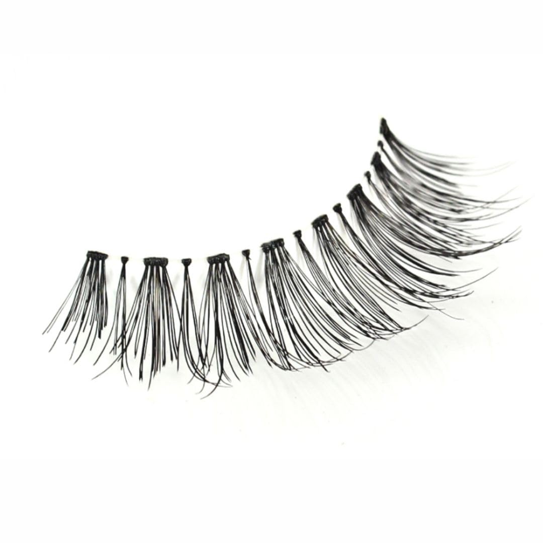 Wink Lashes PRO-08 | Handcrafted Human Hair Lashes | Natural Reusable False Eyelashes | Invisible Band Lash | Best for Engagement Photos & Pre-Wedding, Realistic Eye Look, Easy Apply-image-1