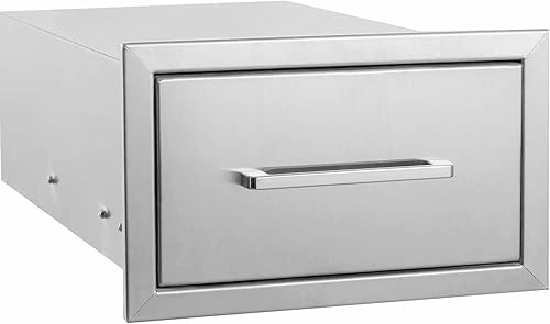 Cajón de cocina al aire libre de 30 pulgadas de ancho, cajón individual para barbacoa de acero inoxidable con divisor de montaje empotrado para isla