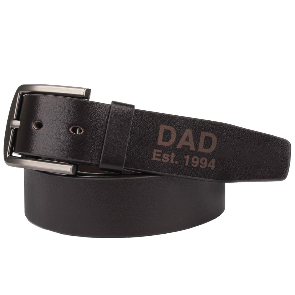 awofer Personalized Engraved Genuine Leather Belt for Men Best Dad Birthday Gifts Unique Gifts for Dad