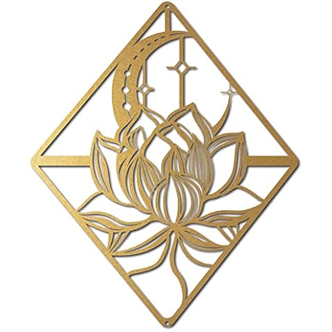 CREATCABIN Metal Moon Lotus Wall Art Cover