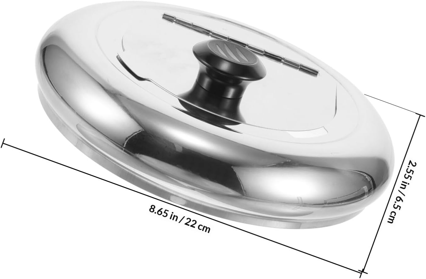 FRCOLOR Replacement Cooker Lid for Electric Soup Warmer, 10l Stainless Steel Hot Soup Pot Cover with Heat-resistant Knob, Kitchen Cookware Accessory for Household and Commercial Use
