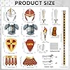 Yiaoyinnz 16Pcs Red Armor of God Costume Knight Party Armor Costume Craft Kit Paper Helmets Swords Shield Medieval Knight Decorations Christian Party Gift Dress up Supplies #1