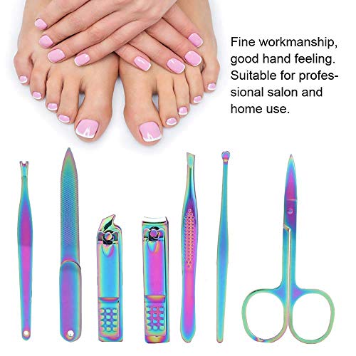 LBYJ 7pcs Maniküre Set, Edelstahl Nagelknipser Set Nageltrimmer Set Nagelfeile Schere Maniküre Pediküre Werkzeug… – Bild 4