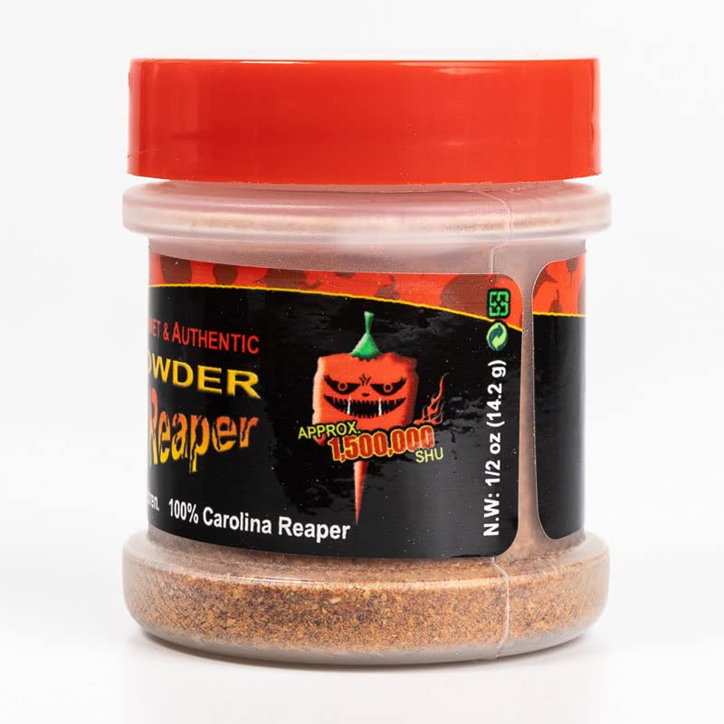 Extremely Hot Red Carolina Reaper Peppers Ground Powder by Magic Plant | Pure Carolina Reaper Chili Pepper | All Natural - Fair Trade - No Additives (1/2 Oz)