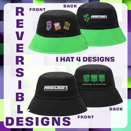 Image of Minecraft Boys Bucket Hat, Sun Hat for Kids Beach Summer Holiday Essentials - Gifts for Gamers