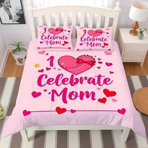 Parure de lit géométrie moderne en microfibre douce rose 260