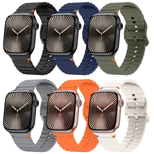 Correas Compatible con Apple Watch Series 10 46mm, Correa Silicona Transpirable Deportivas Correas para Apple Watch Series 11 10 9 8 7 6 5 4 3 2 1 Ultra 3 SE 49mm 46mm 45mm 44mm 42mm