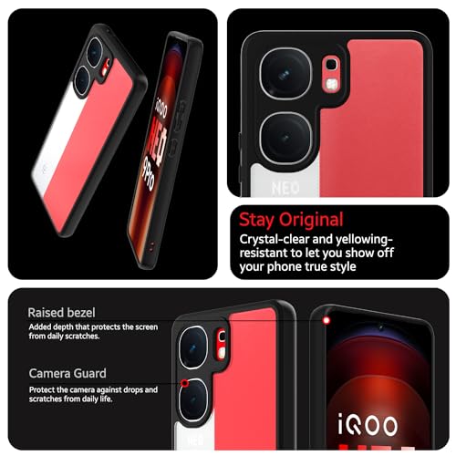 Image of KAPAVER Hybrid Back Cover Case Compatible with iQOO Neo 9 Pro 5G (PC+TPU) (Black)
