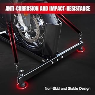 Jack Boss Motorcycle Wheel Chock, Motorcycle Stand Up to 1800LBs, Wide Range 3 Inch to 5 Inch Support Adjustable Front Tire Stand Chocks for Trailer and Truck, Suitable for Most Motorcycles