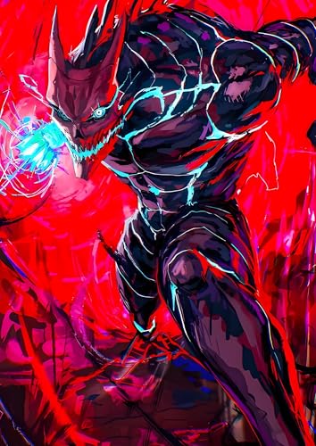 Image of NIJUKA Anime Printed A4 Size Metal sheet Poster For Home And Room Decoration | For Anime Art Fans Boys And Girls (Super Power Full Punch Kaiju NO 8)