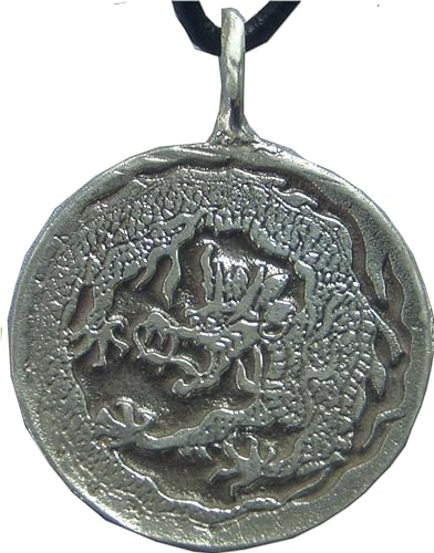 colgante Ave Fénix Phoenix y dragón, Joya medalla de plata de Ley 925, Hecho a mano, amuleto chino de leyenda oriental, símbolo de la esperanza y el equilibrio interno