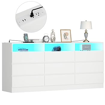 【ARI9/1】draw drawers ネイビー キャミソール　セット Amazon.com: Auromie 9 Drawers Dresser, Double Modern Chest