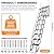 2-2.4M Wall Mounted Retractable Telescoping Attic Ladder with Dual Handrail