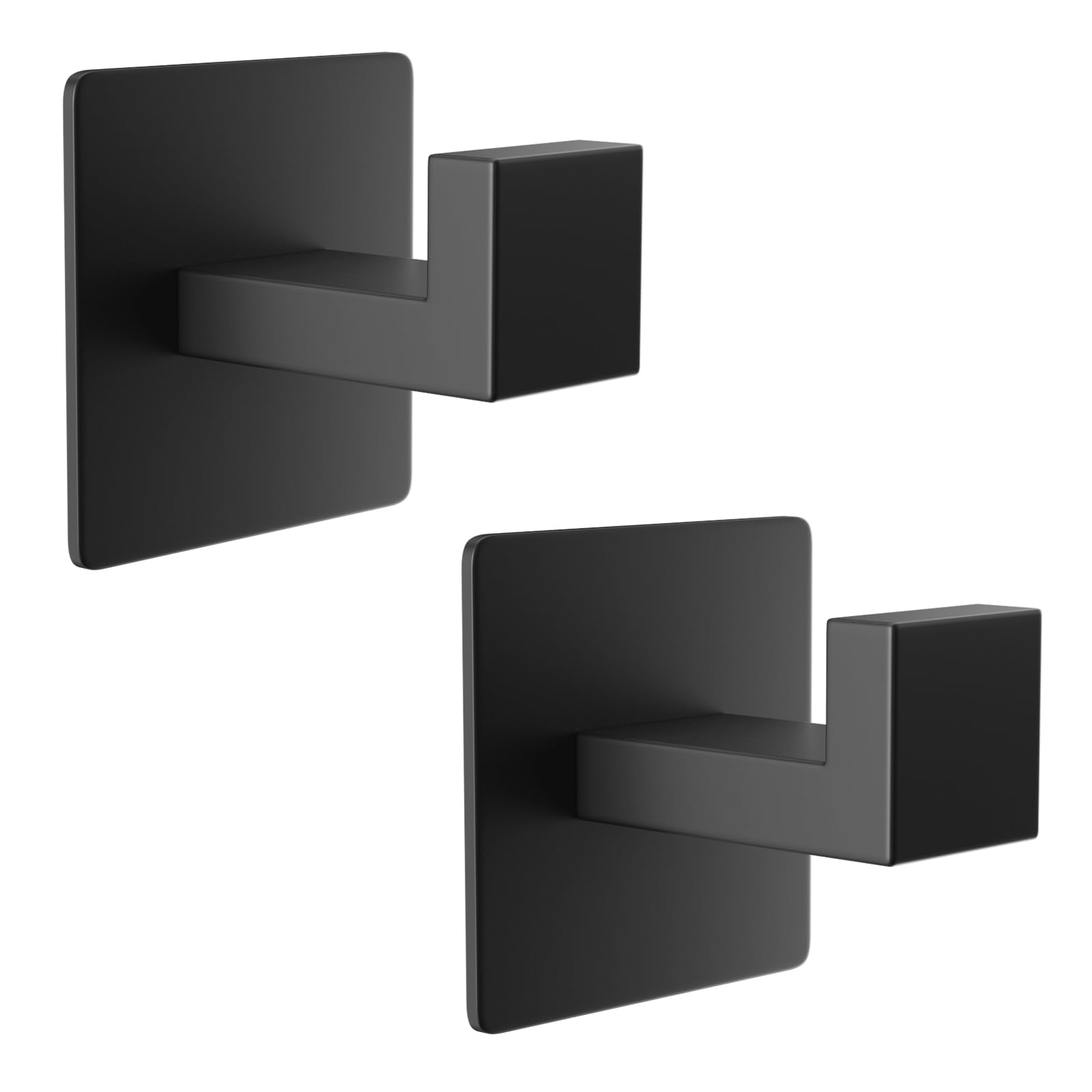 YUET Ganci Asciugamani Vestiti 2 Pack Gancio Porta Armadio Autoadesivo (Nessuna Perforazione) 304 Acciaio Inossidabile Accappatoio Appendiabiti Bagno Montato Parete Cucina Garage (Nero Opaco)
