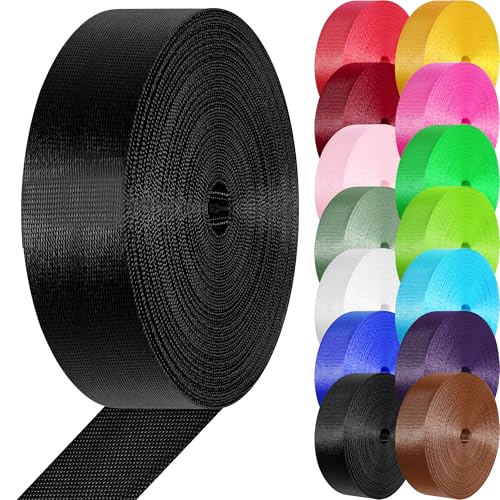 Image of Nylon Webbing 1 inch 1.5 inch Nylon Strap Webbing Straps, 3.3 10 25 50 Yards Webbing Strapping for Bags /Lawn Chair /Climbing Outdoors Crafting DIY Gear Repair
