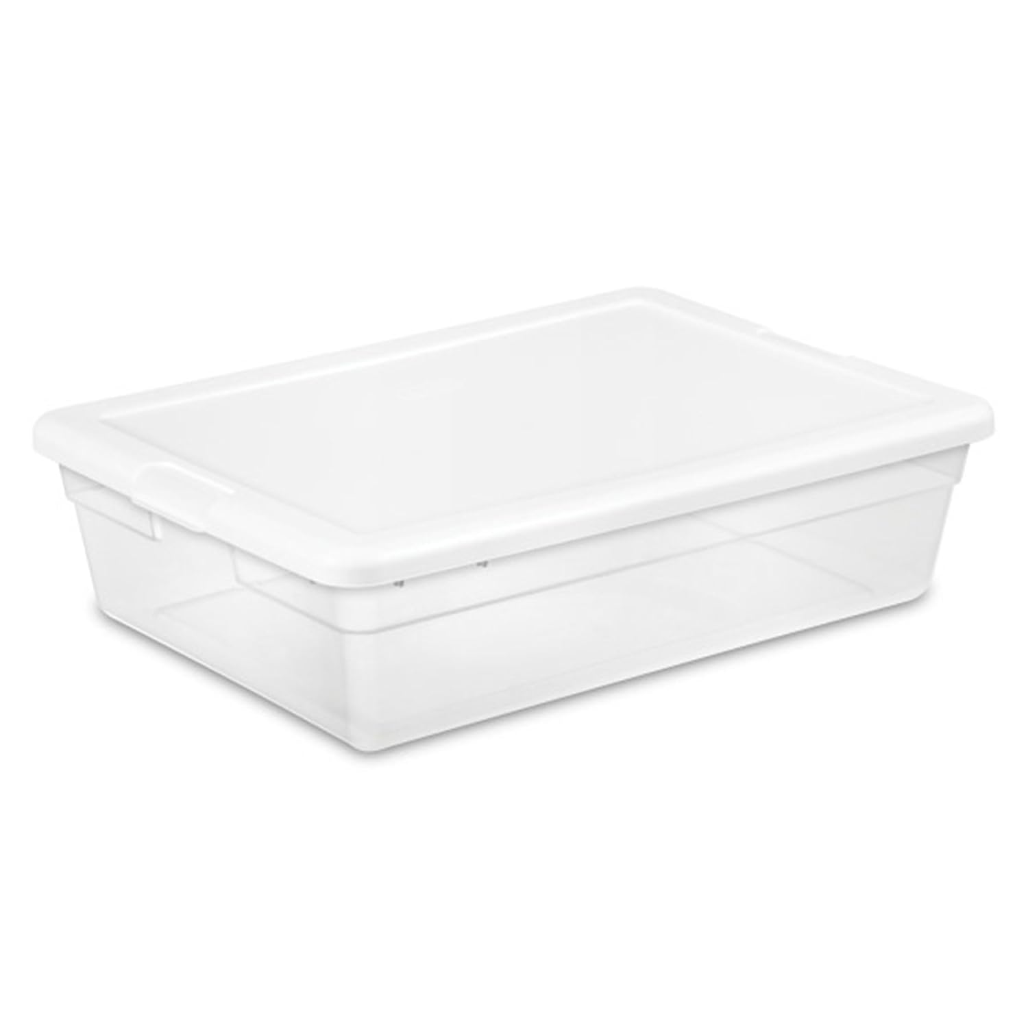 Sterilite 40 Pack Storage Box 28 Quart Stackable Tote Clear Plastic Container with Secure Snapping Lids for Home
