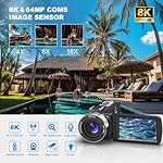 8K 64MP Video Camera 18X Digital Camcorder Video Camera for YouTube 3.0 inch Flip Screen Camcorder Vlogging Camera with 32GB SD Card, 2.4G Remote Control, Two Batteries and Tripod - Image 2