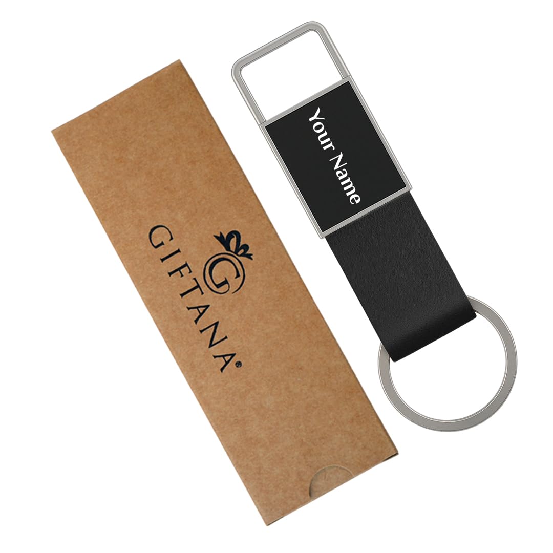 Personalized Keychain with Name, Customized Leather Strap Steel Keychain for Home Door and Bike, Personalised Birthday Gifts for Men and Women,Customised Corporate Gift for Employee-image-4