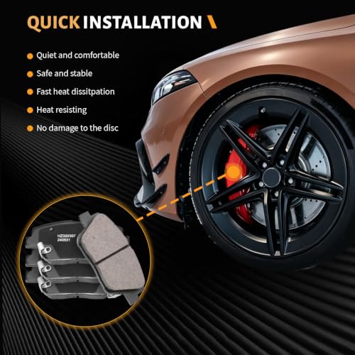 Image of D1444 Front Brake Pad Set Fit For Kia Optima 2014-2015 EX /SX, Optima 2011-2013 2.4L EX,Optima 2011-2015 LX,Optima 2011-2012 Hybrid,For Hyundai Sonata 2011-2014,Sonata 2015 Hybrid Limited