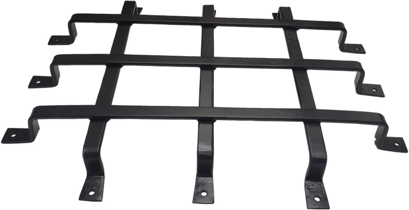 PRIMA Decorative Hardware Gate Speakeasy Grille - Iron Square Design 104 - Black Powder Coated Finish Speakeasy Door Grille - for Solid Wood Passage Door, Wood Gates & Garage Door (16.5″x 13.5″)