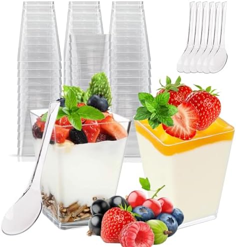 50-150 Clear Small Cups Reusable Party Wedding Pot Jelly Dessert Cup - Foto 3