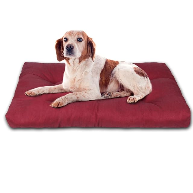 MERCURY TEXTIL- Cama de Mascota, Colchón para Perro (Medium, Granate)