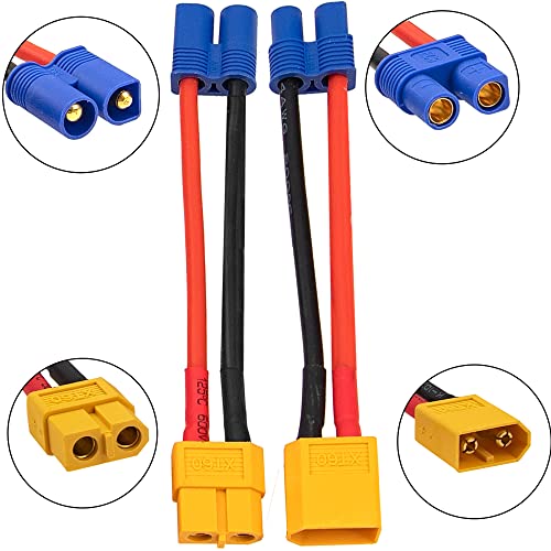 Adaptador EC3 a XT60 con cable flexible para evitar la pérdida de energía en drones FPV 6