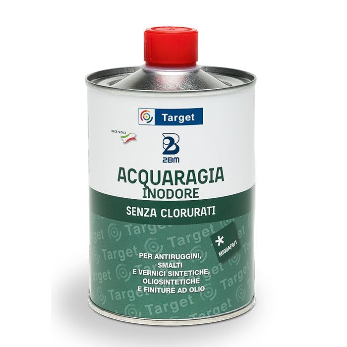 Acquaragia Inodore Diluyente pinturas sintéticas y oleosintéticas, antioxidantes y acabados al aceite | Líquido incoloro, sin clolurados | Formato 0,5 l