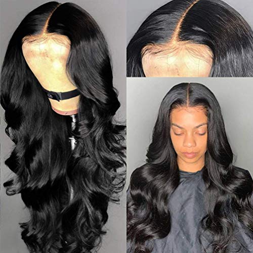 Beafay Lace Front Wigs Body Wave Brazilian Virgin Human Hair Wigs For Black Women T Shape Middle Part 150% Density Body Wave Wig Pre Plucked With Baby Hair Natural Color(10 Inch, T-Part Wig) #TOP4