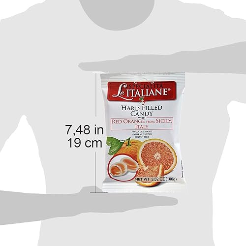 Miniatura 3 de Serra Le Italiane - Caramelo duro natural italiano relleno de naranja rojo de Sicilia Italia 35 onzas