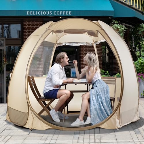 LEEDOR Hexagon Pop Up Sun Shade Camping Tent-3 Ventilated...