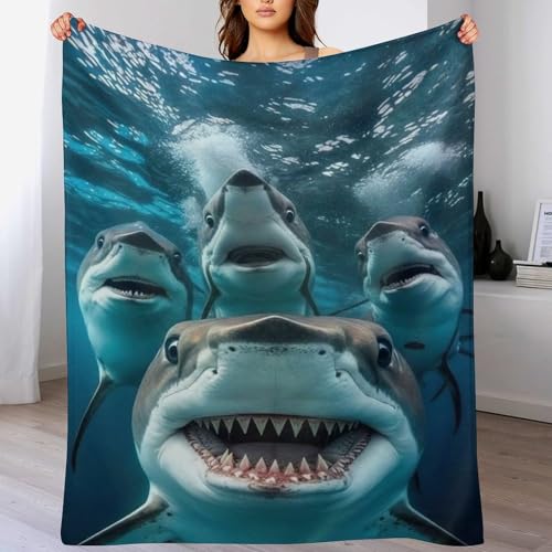 Plaid polaire canape requin couverture douce flannel 180x200