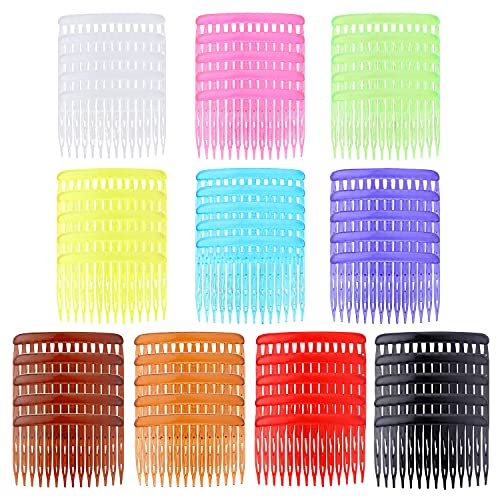 50 Pack Clear White Black Colorful Small Plastic Side Hair Combs 14 Teeth Slide Hair Barrette Clips for Women Bridal Wedding Veil Comb DIY Crafts Decorative Headpiece French Twist Updo Bun Accessories
