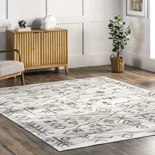 nuLOOM Rhonda Machine Washable Global Inspired Moroccan Accent Rug, 3'3' x 5', Grey