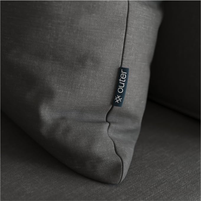 Outer-Outdoor-Throw-Pillow-with-OuterWeave-Performance-Fabric-Decorative-Outdoor-Pillow-for-Patio-Outdoor-Furniture-Includes-Machine-Washable-Pillow-Cover-and-Insert-Dark-Pebble-Gray-12×20 Outer Outdoor Throw Pillow with OuterWeave Performance Fabric Decorative Outdoor Pillow for Patio Outdoor Furniture Includes Machine Washable Pillow Cover and Insert Dark Pebble Gray 12×20