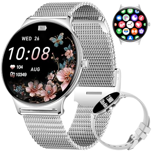 LIGE Reloj Inteligente Mujer con Llamada Bluetooth 5.0, 1.43' AMOLED Smartwatch con Mujer Función Femenina, Pulsometro, Monitor de Sueño, 100+Modos...